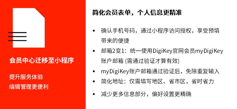 Image of DigiKey WeChat Member Form Updates