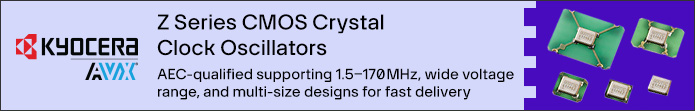 Image of Kyocera AVX Components Z Series Crystal Oscillators Banner