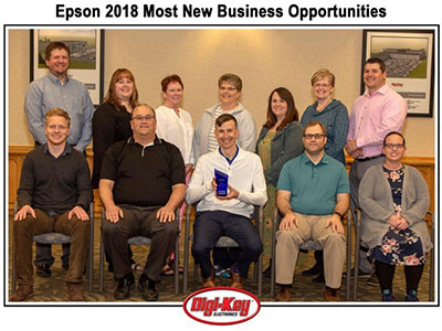Image of DigiKey Receives the Epson 2018  Most New Business Opportunities Award