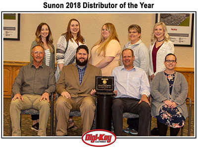 Image of Sunon Honors DigiKey with 2018 Distributor of the Year Award