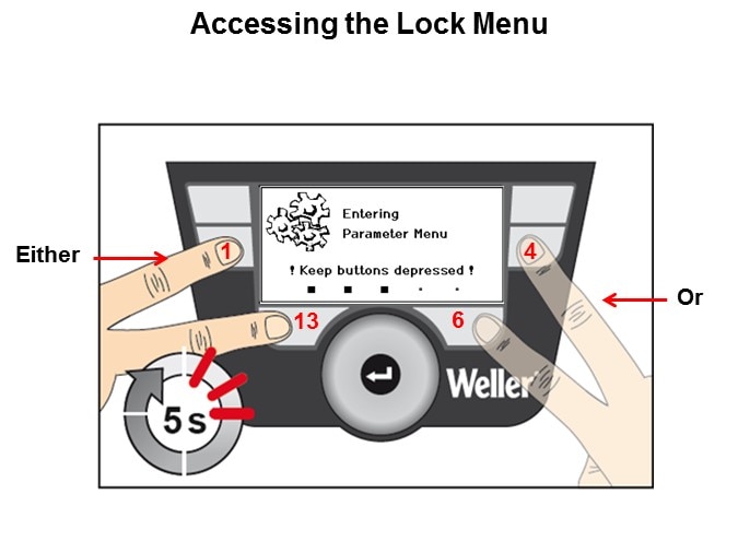 Accessing the Lock Menu