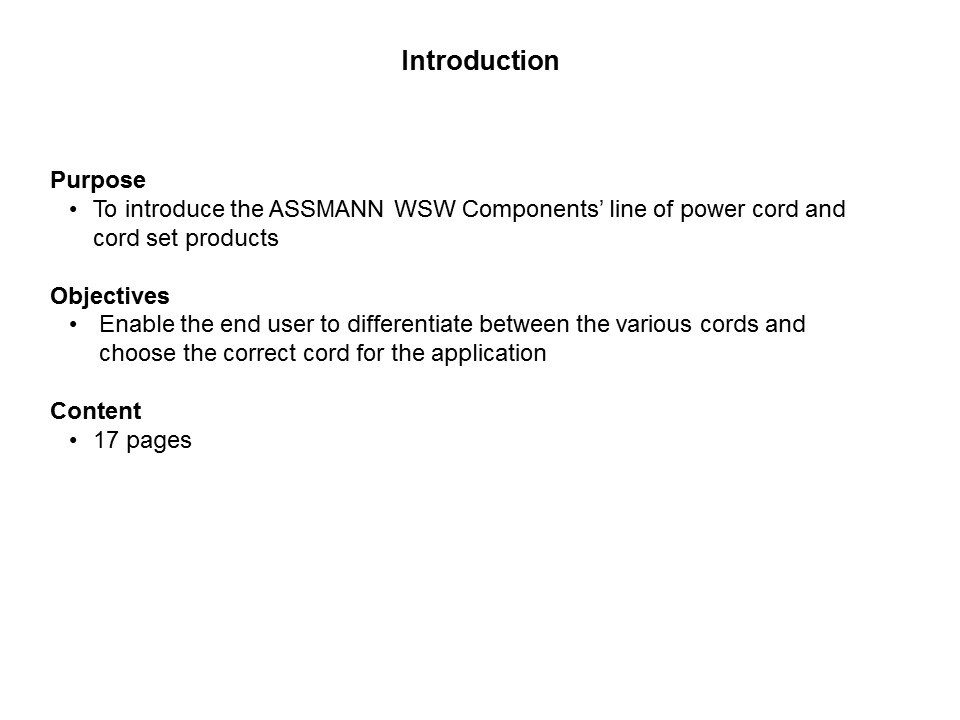 Power Cords and Cord Sets Slide 1