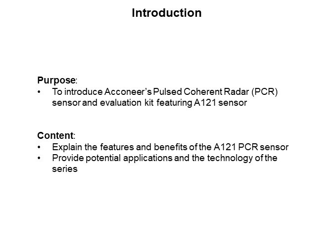 Image of Acconeer AB Pulsed Coherent Radar (PCR) Sensor - Introduction