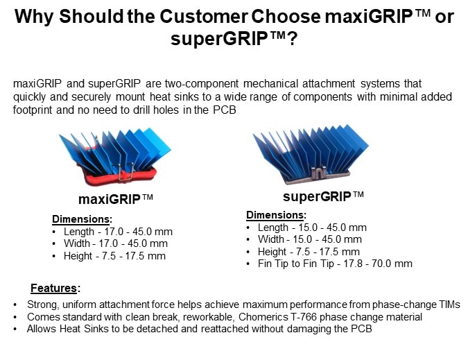 Why Should the Customer Choose maxiGRIP™ or superGRIP™?