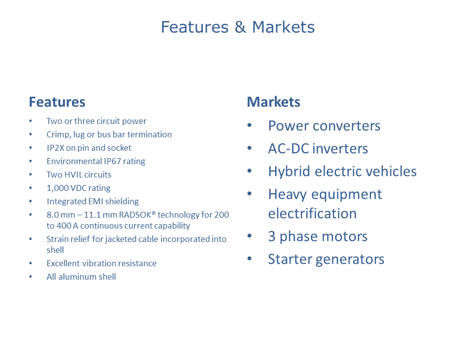 Features & Markets