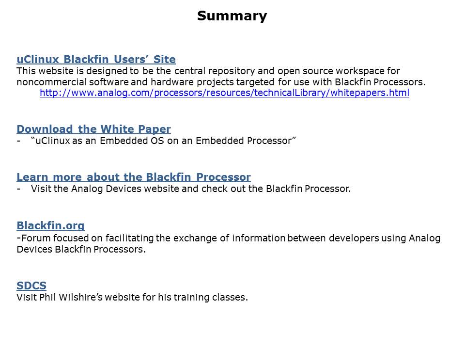 DSP Blackfin STAMP BSP Slide 36