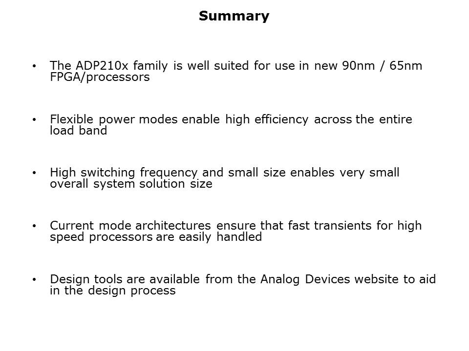 Powering 65-90nm FPGAa and Processors Slide 18