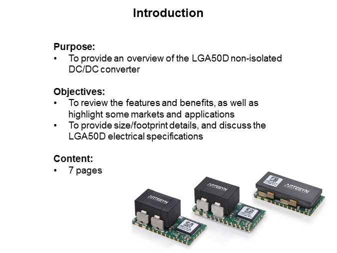 Image of Artesyn Embedded Technologies LGA50D Non-Isolated DC/DC Converter-Slide1