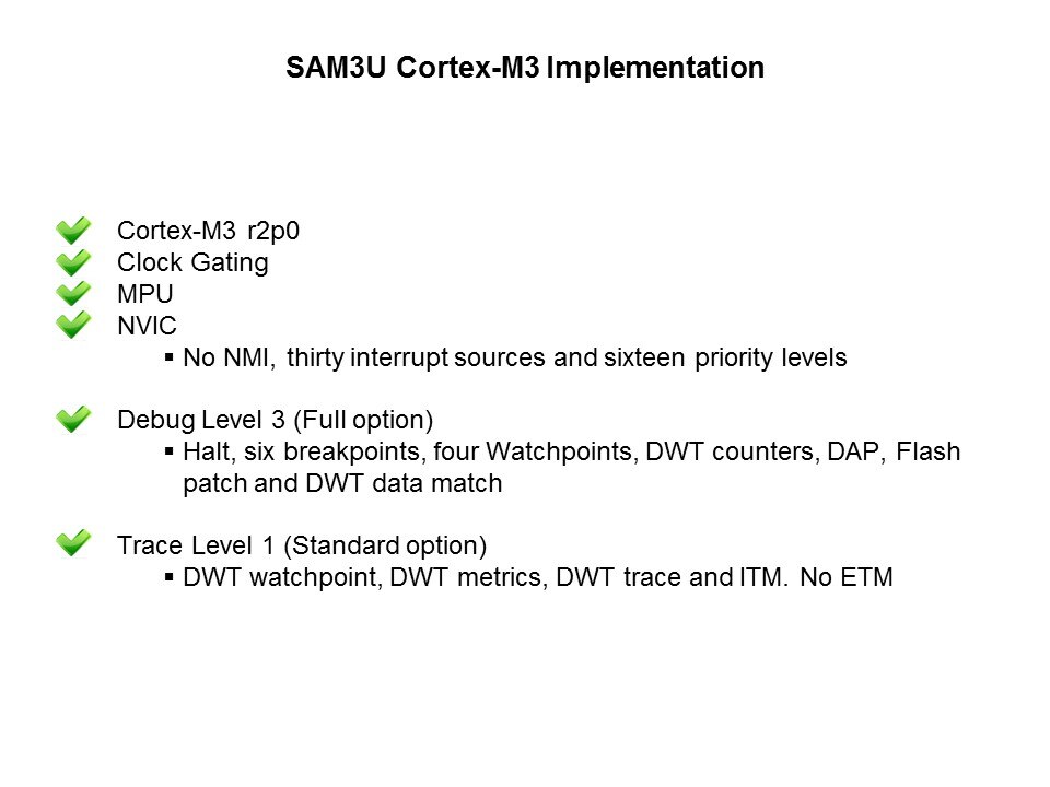 SAM3U Cortex-M3 Based MCU Introduction Slide 9