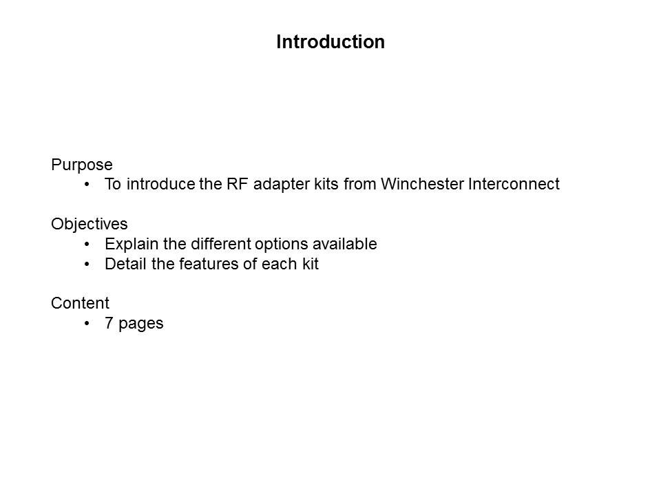 RF Adapter Kits Slide 1