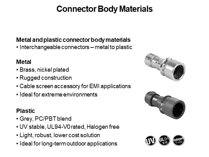 Connector Body Materials