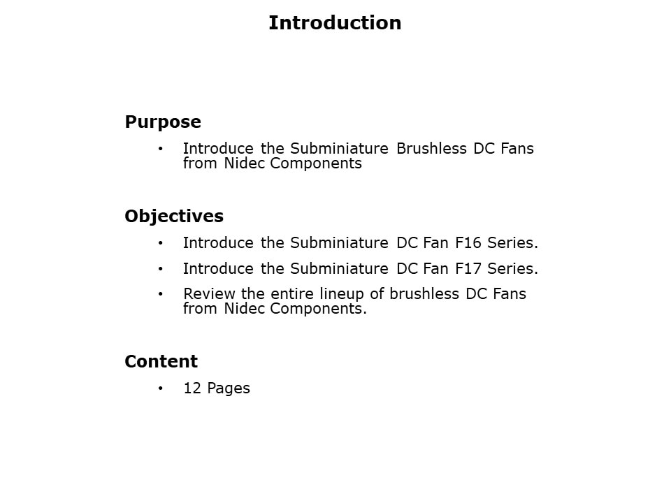 Mini Brushless DC Fans Slide 1