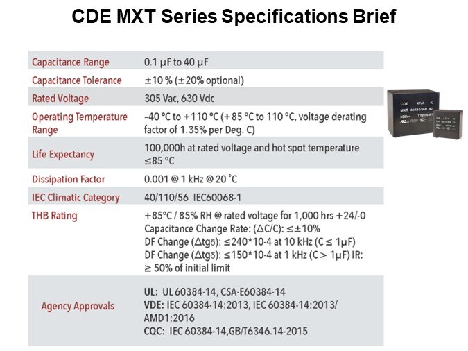 CDE MXT Series Specifications Brief