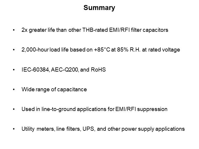 Image of Cornell Dubilier MYH Series of EMI/RFI Suppression Capacitors - Summary