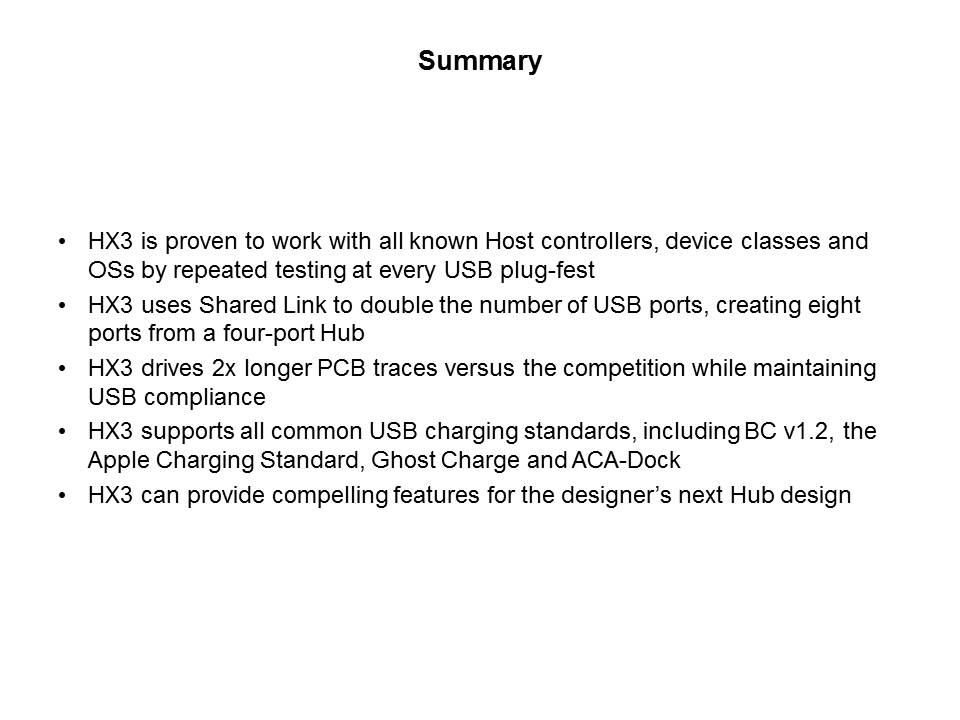 HX3 USB 3.0 HUB Controller Slide 17