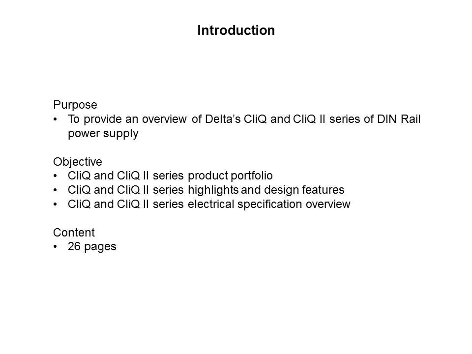 CliQ and CliQ II Series: DIN Rail Power Supplies Slide 1