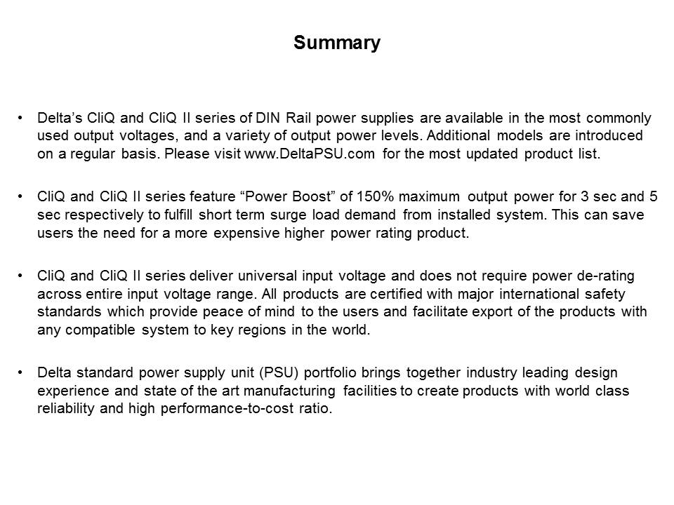 CliQ and CliQ II Series: DIN Rail Power Supplies Slide 26