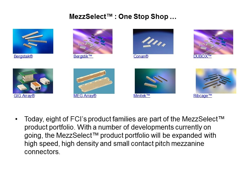 GIG-Array Mezzanine Connectors Slide 19