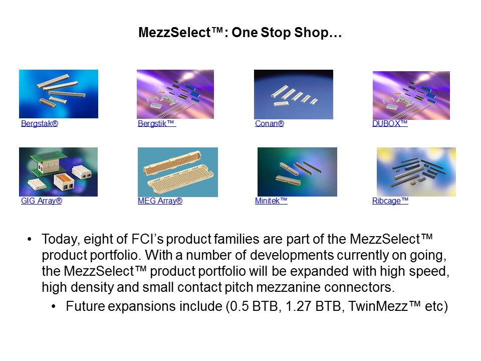 MEG-Array Mezzanine Connectors Slide 19