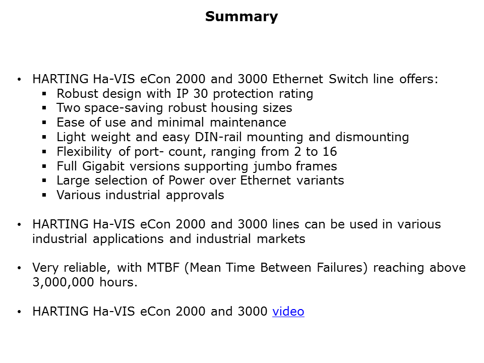 Ha-VIS eCon 2000 3000 Unmanaged Ethernet Switches Slide 11