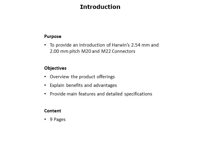 M20 and M22 Connectors Slide 1