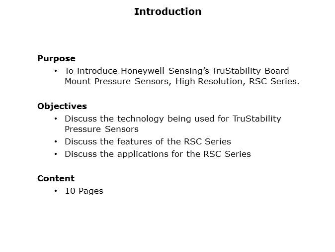 TruStability Board Mount Pressure Sensors High Resolution RSC Series Slide 1