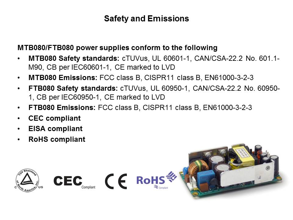 FTB080 and MTB080 80 Watt Power Supply Slide 4