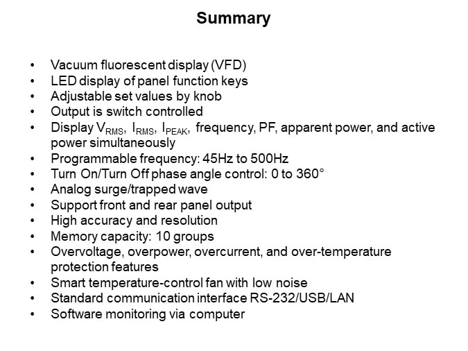 Image of ITECH Electronics IT7321 Programmable AC Power Supply Introduction - Summary