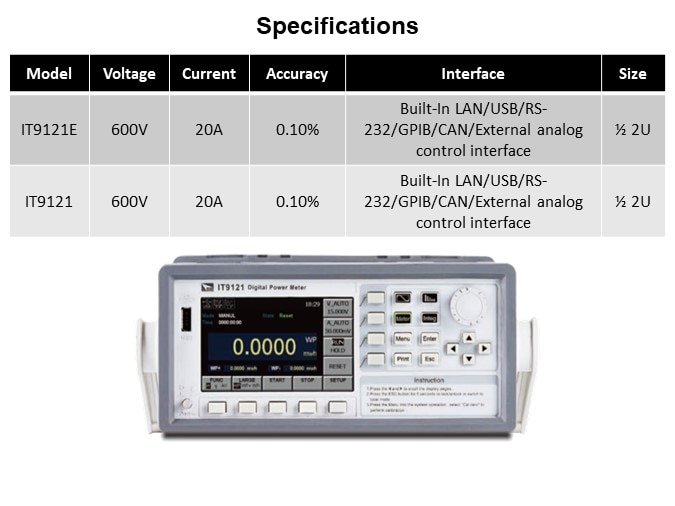 Image of ITECH IT9100 Series Power Meters - Specs