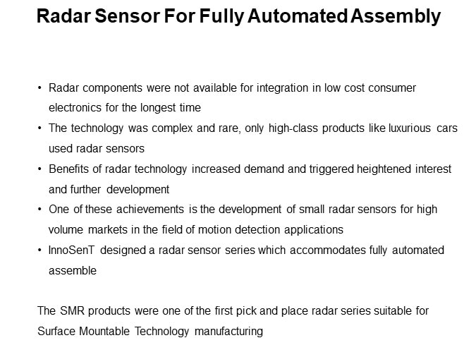 SMR Radar Sensor Series