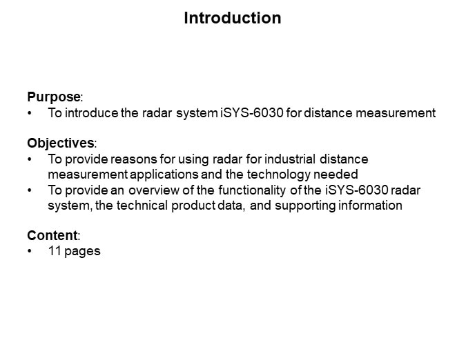 Image of InnoSenT iSYS-6030 Radar System for Distance Measurement - Introduction