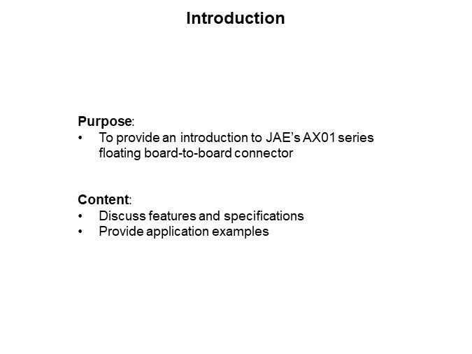 Image of JAE AX01 Series Floating Board-to-Board Connector - Introduction