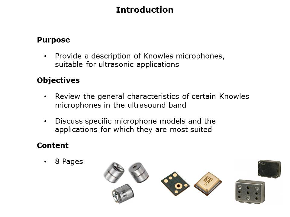 Ultrasonic Applications for Electret and MEMS Microphones Slide 1