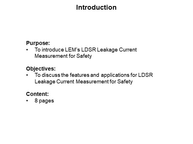 Image of LEM LDSR Leakage Current Measurement for Safety - Slide1