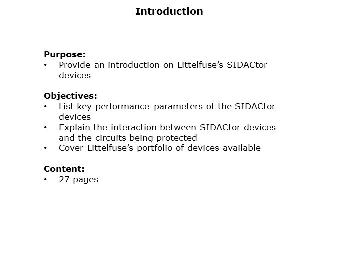 LittelFuse 'SIDACtor' Devices