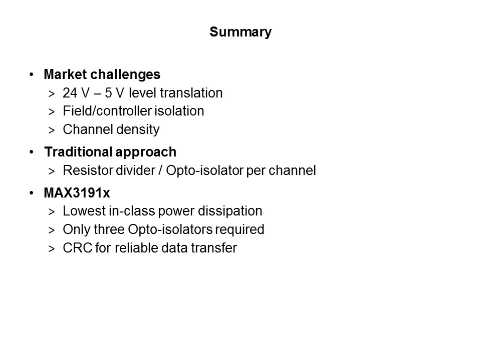 MAX3191x Family of Octal Industrial Input Translators/Serializers Slide 9