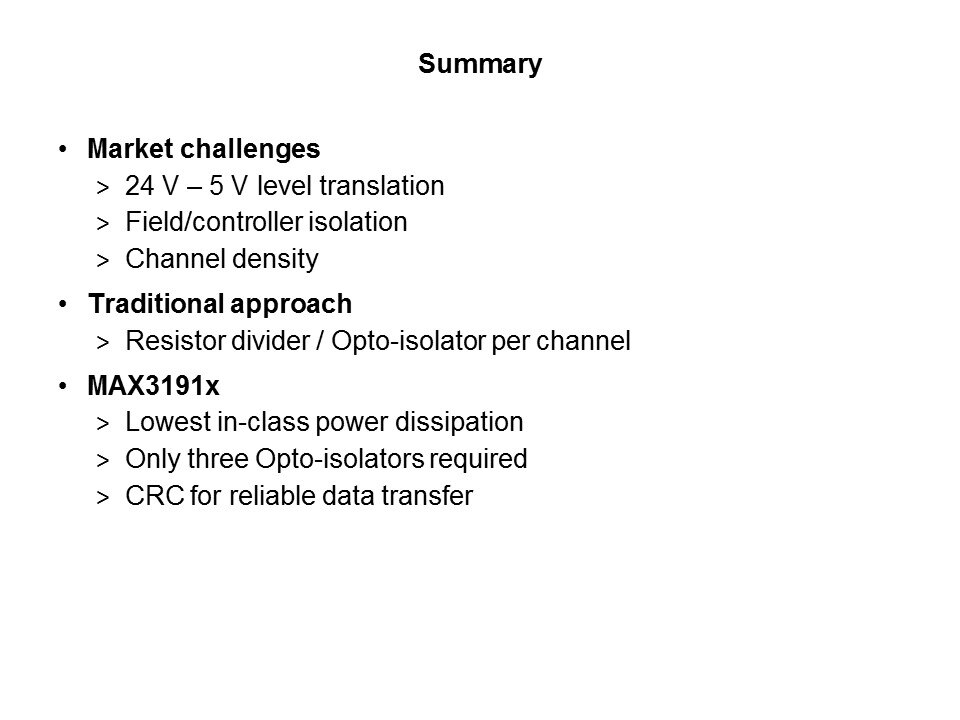 MAX3191x Family of Octal Industrial Input Translators/Serializers Slide 9