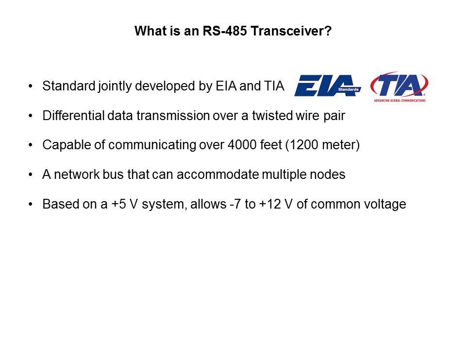 RS-485 Transceiver for Robust Communication Slide 2