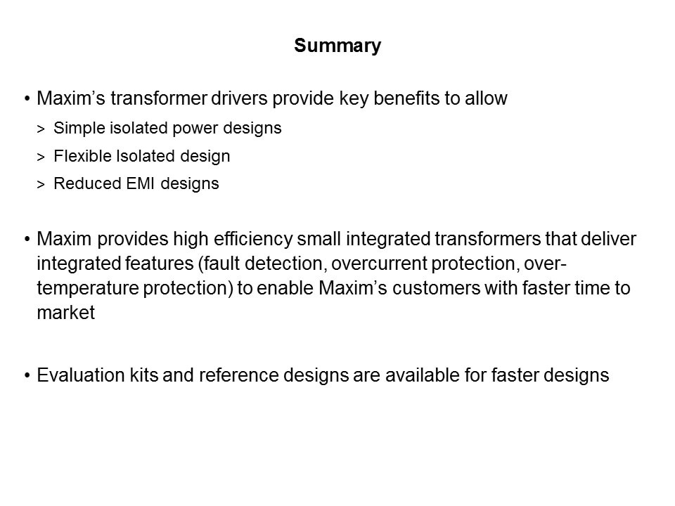 Transformer Drivers for Isolated Power Slide 10
