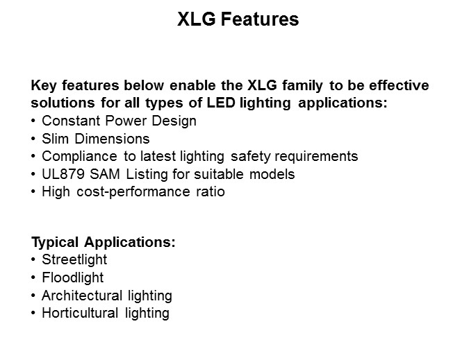 XLG Features
