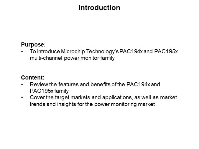 Image of Microchip Technology PAC194x/PAC195x Multi-Channel Power Monitor Family - Introduction