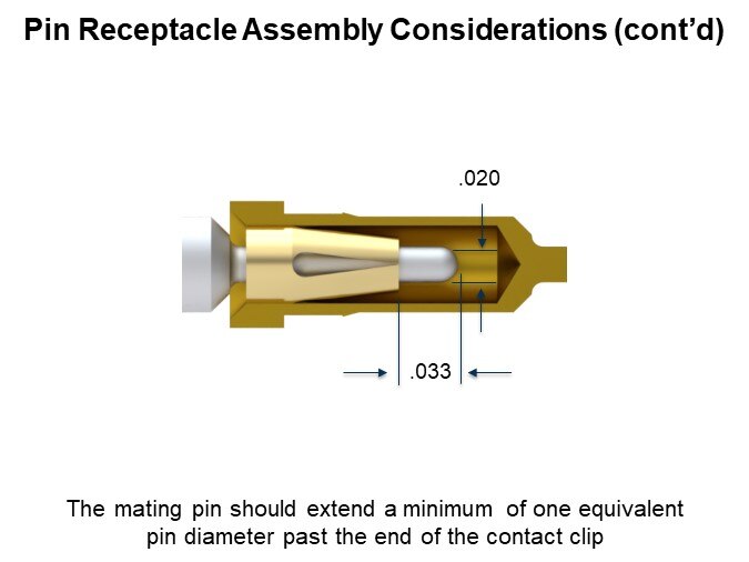 Pin Receptacle Assembly Considerations (cont’d)