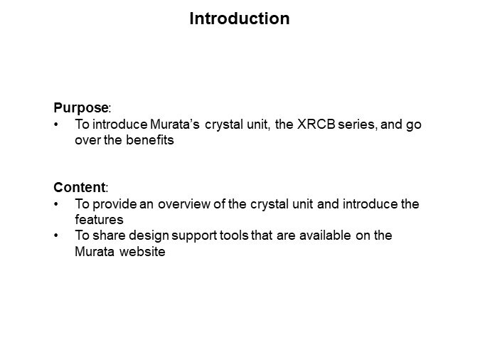 Murata Crystal Unit XRCB Series - Introduction