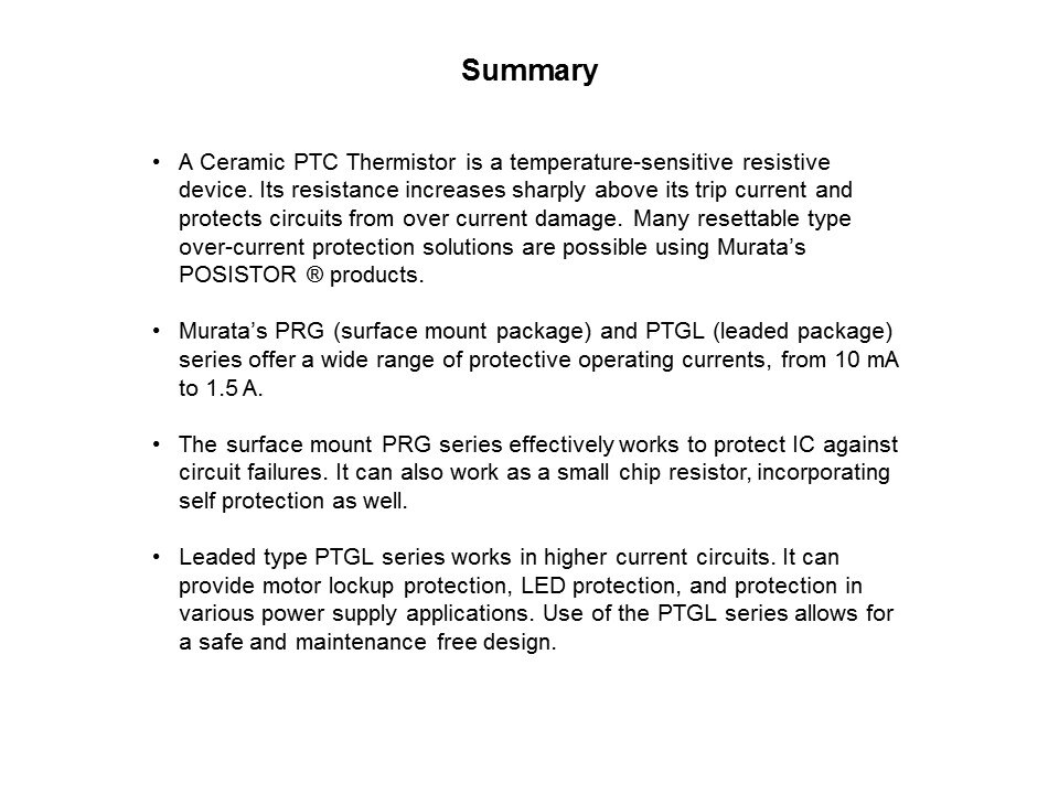 PTC Overcurrent POSISTOR Slide 17
