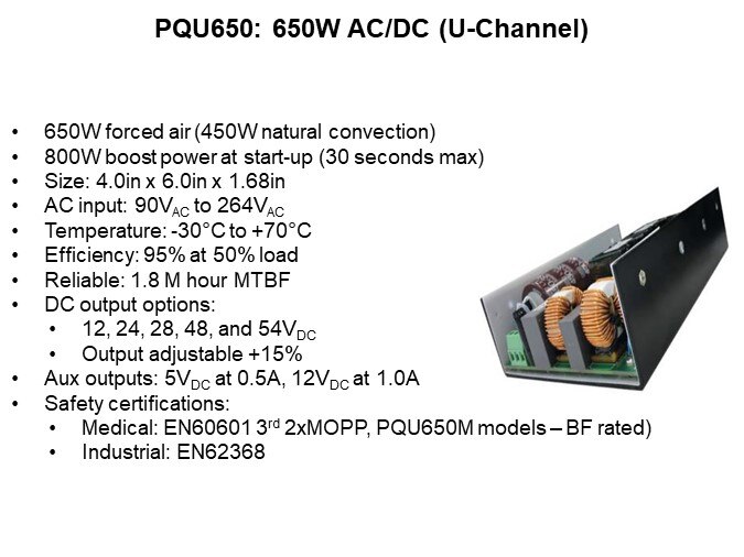 Image of Murata Power Solutions Open Frame, Low-Power, Front End AC/DC Power Supplies - PWU650