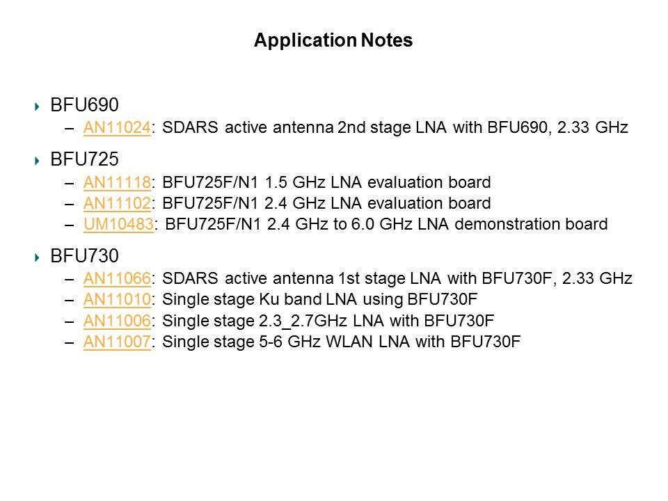BFU6xx/7xx 6th and 7th Generation Wideband Transistors Slide 7