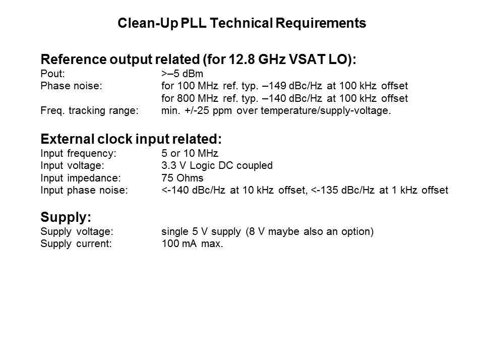 PLL Tech Req