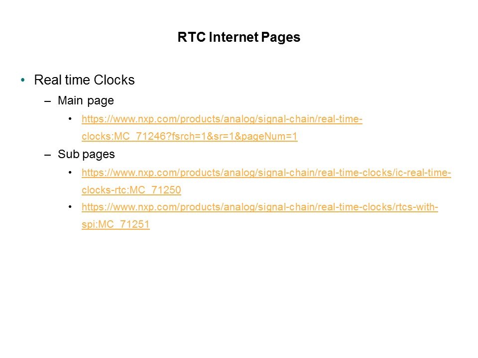 Real Time Clocks Slide 33