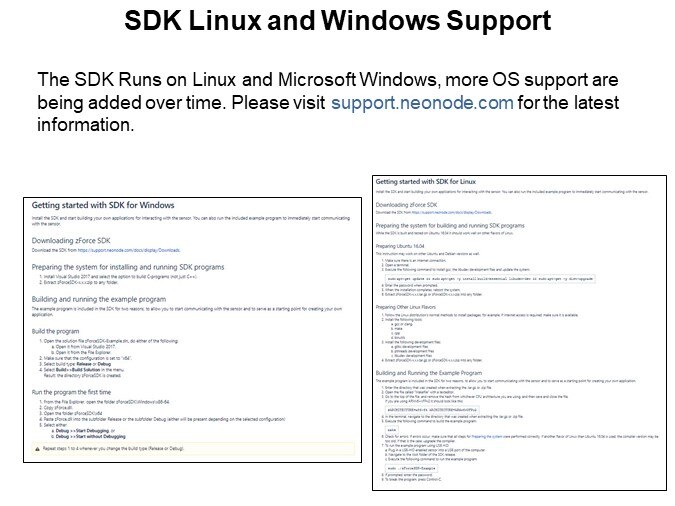 SDK Linux and Windows Support 