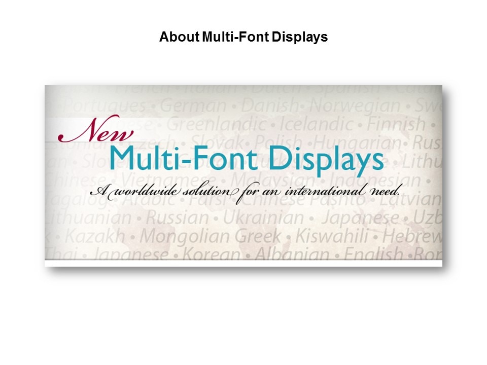 Multi-Font Displays Slide 2